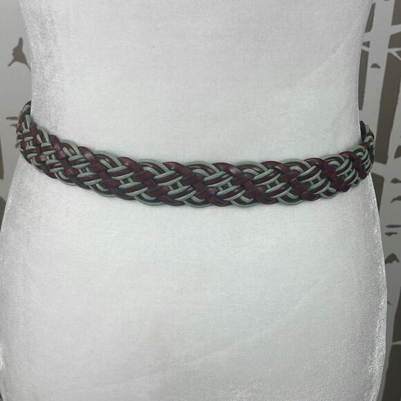 Talbots Leather and Cord Braided Belt XL - Cognac, Mint Green - Picture 4 of 8